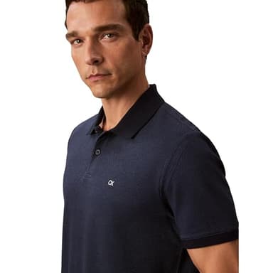 Calvin Klein Men's Jacquard Refined Polo Dark Sapphire - Image 3
