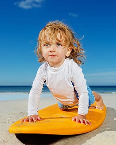 Willit Boys Rash Guard Swim Shirt Baby/Toddler Long Sleeve UPF 50+ Sun Protection SPF Quick Dry Shirt Blue 3T - Image 6