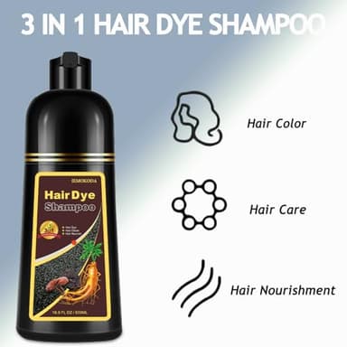 Yocisku Black Hair Dye, Hair Dye Shampoo for Women & Men, Color Shampoo Hair Dye, Shampoo Para Pintar El Cabello 16.9 Fl Oz, Safe and Natural Champu Para Canas (Black) - Image 5