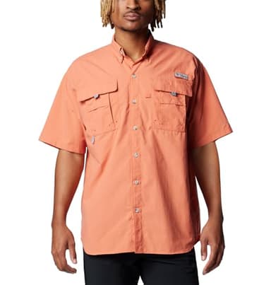 Columbia Men's Bahama II Short Sleeve Shirt, Faded Peach, Small - Image 1