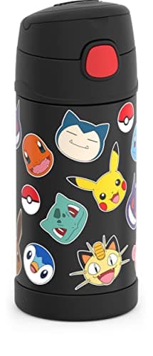 THERMOS FUNTAINER Water Bottle with Straw - 12 Ounce - Kids Stainless Steel Vacuum Insulated Water Bottle with Lid, Pokémon - Image 1