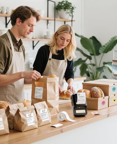 NIIMBOT B21 Inkless Label Maker, Portable Thermal Label Printer for Clothing, Address, Business, Compatible with iOS & Android, with 1 Pack 50x30mm White Label, Black - Image 4