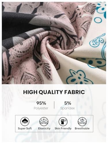 QIANXIZHAN Women's Harem Pants, High Waist Yoga Boho Trousers with Pockets Apricot Flower XL - Image 4