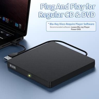 NVOPERANG External Blu-ray Drive, USB 3.0 & Type-C BD/DVD/CD Burner – Portable Blu-ray Player with 3D Playback, Compatible with Windows, Linux, Mac OS (2 IN1) - Image 6