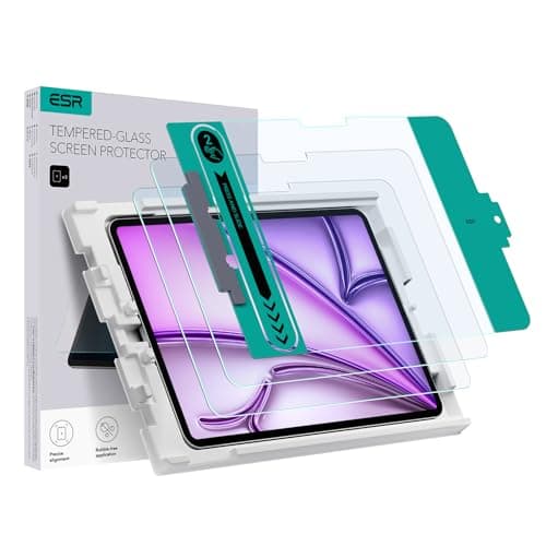 ESR 2 Pack Screen Protector for iPad Air 13 Inch M3/M2 (7th/6th Generation, 2025/2024), 9H Tempered Glass Film with Easy Application Tray, Scratch Resistant, Bubble Free, HD Clarity, Touch Sensitive - Image 1