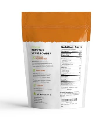 Kate Naturals Brewers Yeast Powder for Lactation Support & Nursing Moms. Debittered Brewer's Yeast for Lactation Cookies & Lactation Supplement (12oz, Gluten Free, Non-GMO) - Image 5