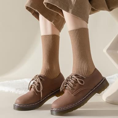 Flydo 6 Pack Women's Crew Socks - Cotton, Cute Casual Athletic Soft Aesthetic - Image 2