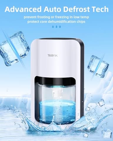 TABYIK Dehumidifiers for Home, 42oz Dehumidifier for Bathroom, Dehumidifiers for Room with Auto Shut Off, Auto Defrost Quiet Dehumidifiers for Bedroom Wardrobe Closet Trailer RV - Image 4