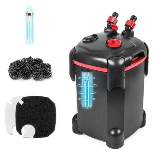 PONDFORSE 225GPH Canister Filter, External Aquarium Filter Ultra-Quiet Water Circulation Cleaning Machine with Media for Fish Tanks and Aquariums Up to 55 Gallons (225GPH) - Image 1
