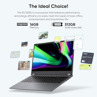 AE86 15.6" 2-in-1 Laptop | 16GB DDR4 RAM 512GB Storage | AMD Ryzen 3 3200U (up to 3.5GHz) | AMD Radeon Vega 3 | FHD Touchscreen | Wi-Fi 5 | BT5.1 | RJ45 | Backlit Keyboard (Upgraded) - Image 5