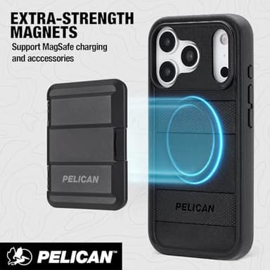 Pelican Protector iPhone 17 Pro Case [Compatible with MagSafe] Rugged Magnetic Phone Case with 16ft Military-Grade Drop Protection - Heavy Duty Phone Cover for iPhone 17 Pro - Black - Image 4