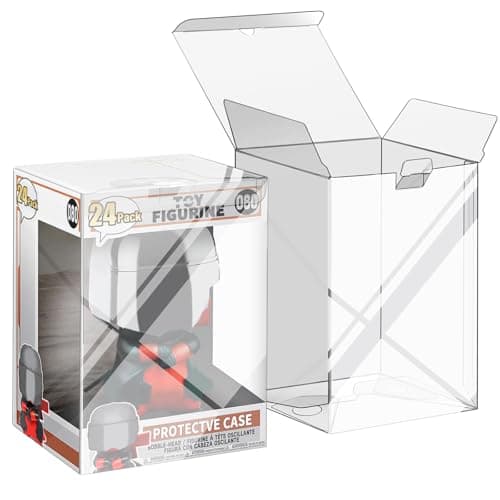 24 Pack Protectors Case Compatible with Funko- 4" Inch Pop Vinyl Figures, Crystal Clear Protectors, Heavy Duty Display Box w/ Protective Film & Locking Tab, Set of 24 - Image 1
