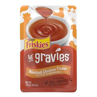 Purina Friskies Lil' Gravies Roasted Chicken Flavor Cat Food Lickable Cat Treats - (Pack of 16) 1.55 oz. Pouches - Image 1