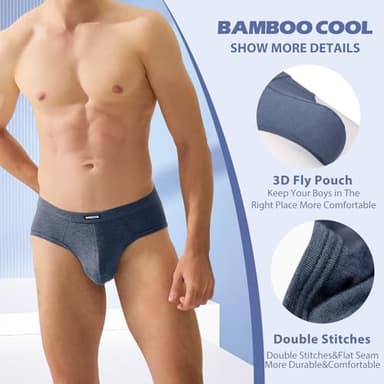 Men's Tagless Briefs Coverd Waistband Comfort Soft Underwear with Contour Pouch Breathable Underpants, Multipacks - Image 3