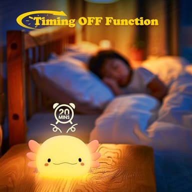UNEEDE Axolotl Night Light for Kids,Animal Silicone Nursery Night Lamp, Rechargeable Table Lamp Bedside Lamp,Cute Room Decor Night Light for Bedroom,Living Room,Dining,Desk Decorations,Gift - Image 4