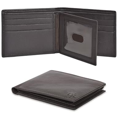 Full Grain Leather Wallet for Men | RFID Blocking | Bi fold Wallet | 9 Credit Card Slots | Gifts for Men | Brown - Image 1