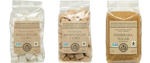 India Tree Coffee & Tea Sugar Variety Pack - White, Brown, and Demerara Sugar - Image 1