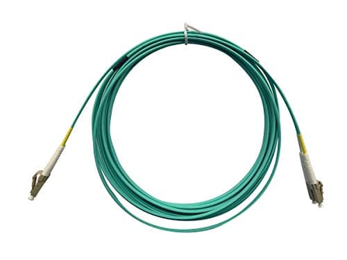 Monoprice OM4 Fiber Optic Cable - 10 Meters - Aqua, LC/LC, UL, 50/125, Multi Mode, 10GB, OFNR, Corning, for High-Throughput Enterprise Networks