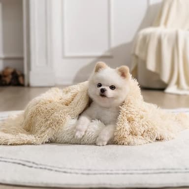 gogobunny Waterproof Dog Blanket for Large Dogs, Cats, Puppy, Reversible Faux Fur Pet Throw Blanket, Washable, Calming Furniture Protection for Sofa Bed (25x35 Inch (Pack of 1), Beige) - Image 1