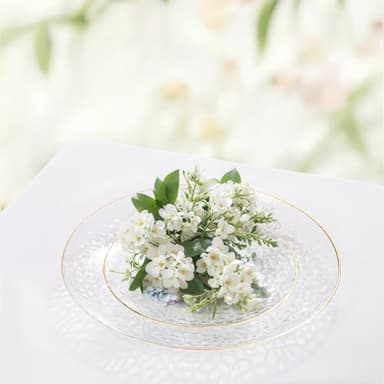 Rubtlamp 100 Pcs Gold Plastic Plates - 10 inch Clear Gold Dinner Plates - Hammer Pattern Design - Fancy Disposable Plate - Heavy Duty Party Plate Ideal for Wedding - Image 7