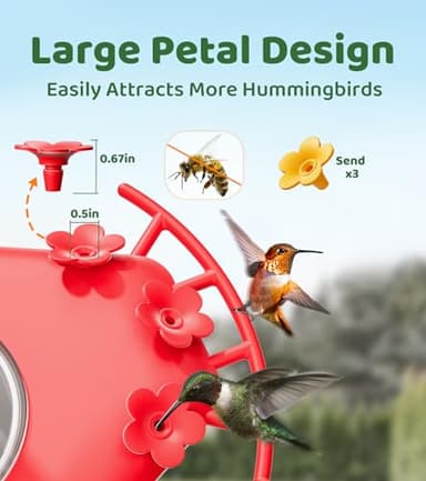 HIXX Smart Hummingbird Feeder with Camera Solar Powered, with Ant Moat & Bee Proof AI Bird Recognition, Easy Clean & Refill, with Coolfly Birdwatching APP, Ideal Gifts for Hummingbird Lover (17.5 oz) - Image 3