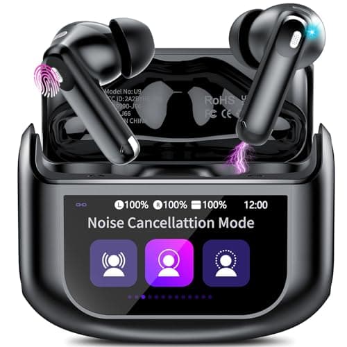 Wireless Earbuds, Bluetooth 5.4 Headphones with Multifunctional Touch Screen, 48H Bass Stereo Ear Buds with ANC/ENC Noise Cancelling/Transparency Mode, IPX7 Earphones with 5 EQ Modes for iOS Android - Image 1