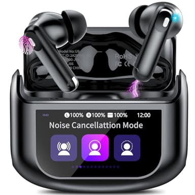 Wireless Earbuds, Bluetooth 5.4 Headphones with Multifunctional Touch Screen, 48H Bass Stereo Ear Buds with ANC/ENC Noise Cancelling/Transparency Mode, IPX7 Earphones with 5 EQ Modes for iOS Android - Image 1