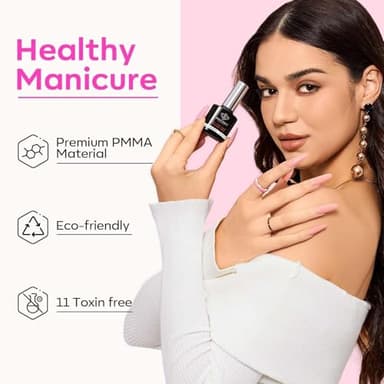 modelones Gel Nail Kit, Fake Nails Long Coffin, 9-in-One Glue Prep Dehydrator & Portable Mini U V Light Acrylic Clipper, 500Pcs Coffin Tips for Extension Kit DIY Salon Home Gifts for Women - Image 8