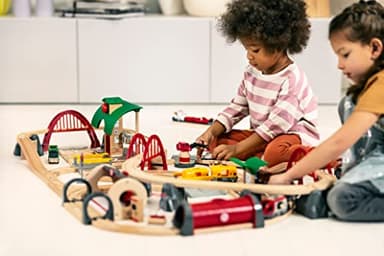 BRIO World Deluxe Railway Set - 87-Piece Wooden Train Set - Includes Passenger & Freight Trains, Stations, Accessories - Safe & Sustainable - MESH Accredited Fun Play for Kids Ages 3 & Up - Image 9