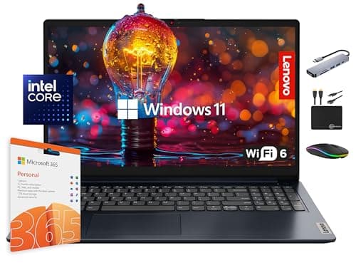 Lenovo IdeaPad Laptop Computer 2025, 15.6" Display, 12GB RAM, 1.1TB Storage (500GB SSD + 128GB eMMC + 500GB Ext), Intel Dual Core Processor, Long Battery, MarxsolAccessory, 1 Year Office 365, Win 11 - Image 1