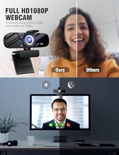 Gohero Full HD 1080P Video Webcam and Wide Angle Camera with Built-in Microphone and Rotatable Tripod,for Laptop Computer or Desktop PC,Great for Live Streaming.Calls.Video Conferencing(Black)-1 - Image 6