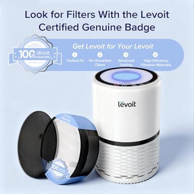 LEVOIT Air Purifiers for Home, AHAM VERIFIDE, High-Efficiency Filter for Smoke, Dust, Pollen, and Odors in Bedroom, Office, or Nursery, Optional Night Light, Quiet Operation, LV-H132, White - Image 9