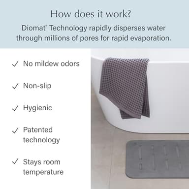 Dorai Home Bath Stone Mat 23.6"x15.4" (2-Pack) – Quick-Dry, Non-Slip Diatomite Stone Bath Mat, Rain Slate - Image 6