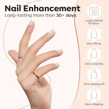 modelones Builder Nail Gel, Milky White Builder for Nail Thickening, 8-in-One LED Lamp Cured Strengthener Hard Color Base Extension Glue Gel Polish in a Bottle for Home DIY Salon Women - Image 7