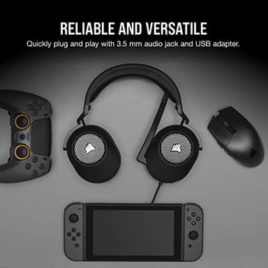 CORSAIR HS65 SURROUND Multiplatform Wired Gaming Headset – Dolby Atmos – SonarWorks SoundID – iCUE Compatible – PC, Mac, PS5, PS4, Xbox, Nintendo Switch, Mobile – Carbon - Image 6