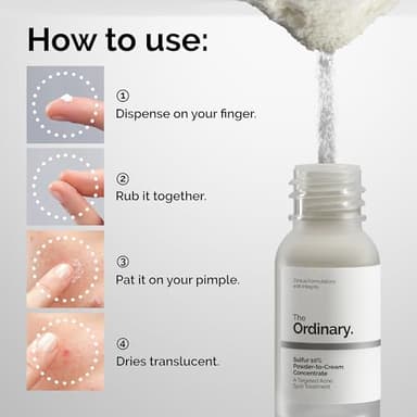 The Ordinary Sulfur 10% Powder-to-Cream Acne Spot Treatment Concentrate, Reduces Pimple Size and Zit Redness, 0.18 Oz - Image 5