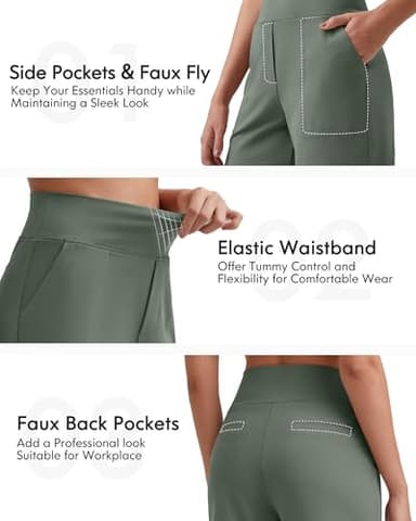 G4Free Women's Running Shorts Wide Leg Yoga Shorts with Pockets Summer Casual Shorts Dressy Trouser Shorts Walking Active Gym Golf Shorts (Grey Sage,XXL,5") - Image 2