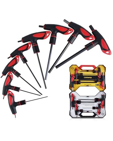Lichamp T Handle Allen Wrench Set SAE, 8 Piece Heavy Duty Standard Long Tee Handle Allen Hex Key Set, 5/64-3/8 inch - Image 1