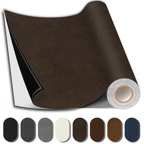 Shagoom Suede Repair Patch, 35X79 Inch Fabric Large Repair Tape, Self-Adhesive Patches for Furniture, Sofa, Car Interior, Shoes, Hand Bag, Clothing (Coffee, 35X79 Inch) - Image 1