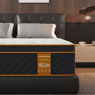 Qabefy King Mattress, 10 Inch Memory Foam Hybrid Mattress in a Box, Medium Firm and Individually Pocket Springs - Pressure Relief, CertiPUR-US Certified, Motion Isolation - Image 9