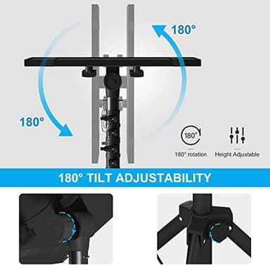 Projector Stand Tripod Adjustable, Laptop Height from 23.5 to 46.5 inches with Gooseneck Phone Holder, Floor for Office, Home, Stage, Studio, DJ Racks Holder Mount, 23.5inch-46.5inch - Image 8