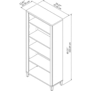 Bush Furniture Somerset 5 Shelf Bookcase in Ash Gray, Tall Bookshelf, Large Book Shelf for Living Room, Home Office, or Entryway - Image 3
