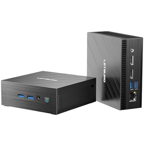 LETSUNG GoLite 11 Mini PC with Intel Celeron N4000 (2.6GHz), 8GB RAM 128GB NVMe PCIe SSD Mini Desktop Computer, 4K Dual Display, WiFi 5/BT4.2, 4*USB 3.2 Ports, VESA Mount for Home/Office/School - Image 1
