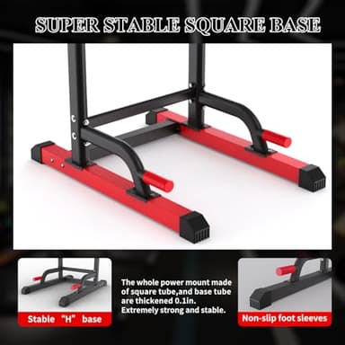 Power Tower Dip Station, Pull Up Bar Station & Multi-Function Gym Equipment For Home Strength Training Adujustable Height Up to 85.5",Load 350LBS - Image 5