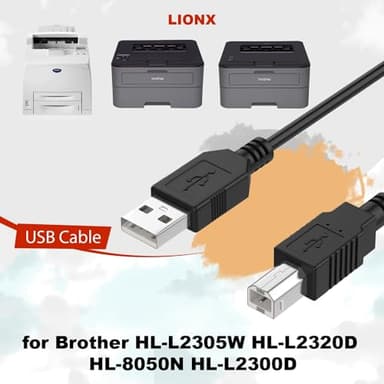 LIONX USB Printer Cable – Compatible with Epson ET-2720, ET-2750, ET-2760, ET-4760, XP-4100 – 6 Ft USB Type-A to Type-B Cable for Data Transfer and Printing - Image 2