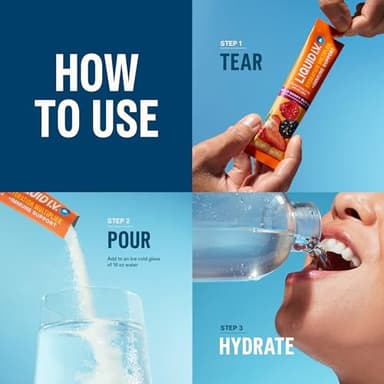 Liquid I.V.® Hydration Multiplier +Immune Support - Tangerine | Electrolyte Powder Drink Mix | 1 Pack (14 Servings) - Image 6