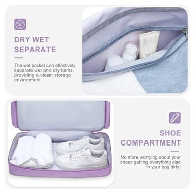 Weekender Bag for Women with Shoe Compartment, Gym Tote Bag, Waterproof Travel Duffle Bag Carry On Bag with Toiletry Bag - Image 5