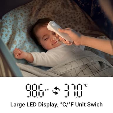 iHealth No-Touch Forehead Thermometer for Adults, Kids, Babies - 1s Fast Accurate, 3 Ultra-Sensitive Sensors, Quiet Vibration Feedback, Digital Large LED Digits, Easy to Use for Home & Nurses, PT3 - Image 7