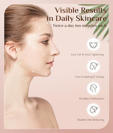 Dopsikn 7 Color Galvanic Machines - Red Light Therapy for Face and Neck, Face Massager Tool for Wrinkles, Double Chin, Vibrating Facial Massager with Thermals, White - Image 5