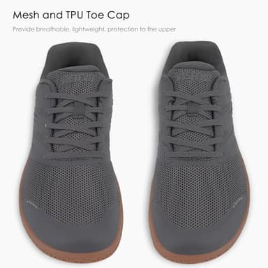 ASITVO Wide Men's Barefoot Zero Drop Sole Minimalist Width Toe Box Walking Shoes Sneakers Size 11 TPU No-Sew Upper Cross-Trainer Casual Shoes Dark Grey 45 - Image 5